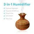 DAKIMOE 300ML Cool Mist Mini Humidifier with Night Light (Flower Vase Shape)
