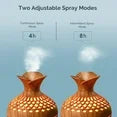 DAKIMOE 300ML Cool Mist Mini Humidifier with Night Light (Flower Vase Shape)