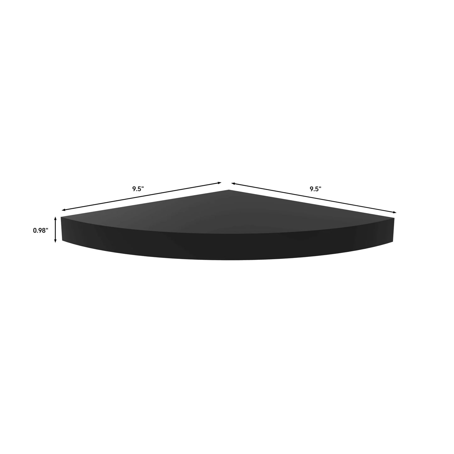 Mainstays 9.5" Black Corner Shelves, Set of 2