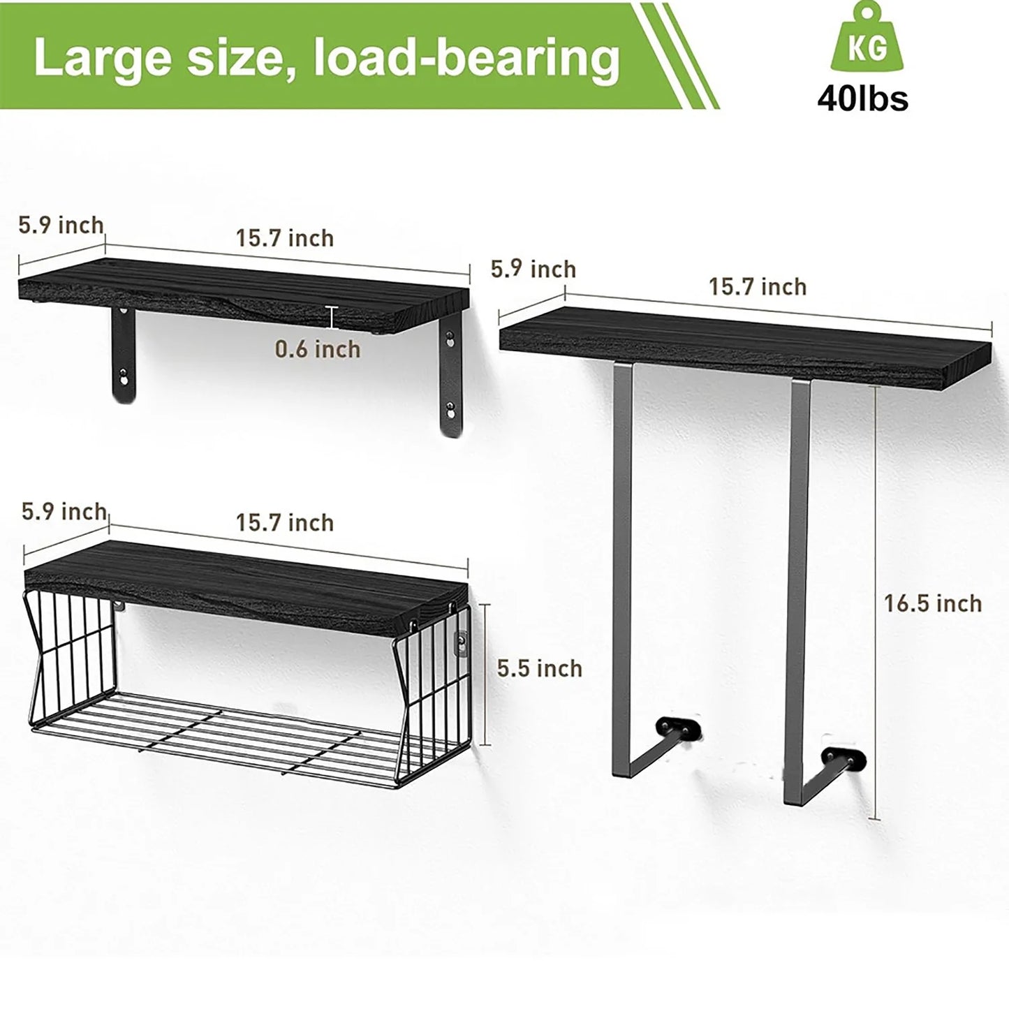 Floating Shelves, 3 Set Wall Mounted Wood Bathroom Shelves,with Towel Rack Paper Holder Storage for Bathroom, Kitchen, Living Room, Light Wood Color