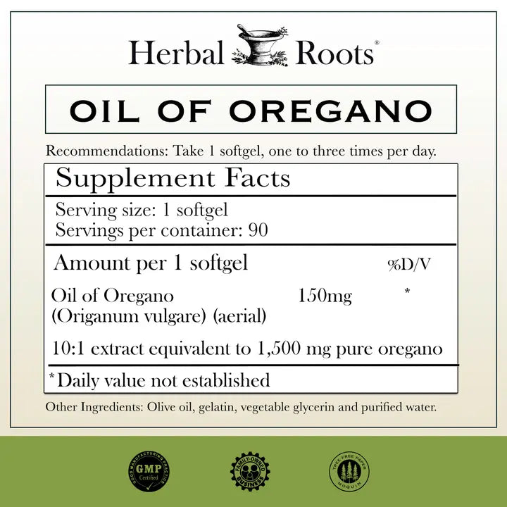 Herbal Roots Oil of Oregano Capsules (Pack of 6)