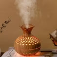 DAKIMOE 300ML Cool Mist Mini Humidifier with Night Light (Flower Vase Shape)