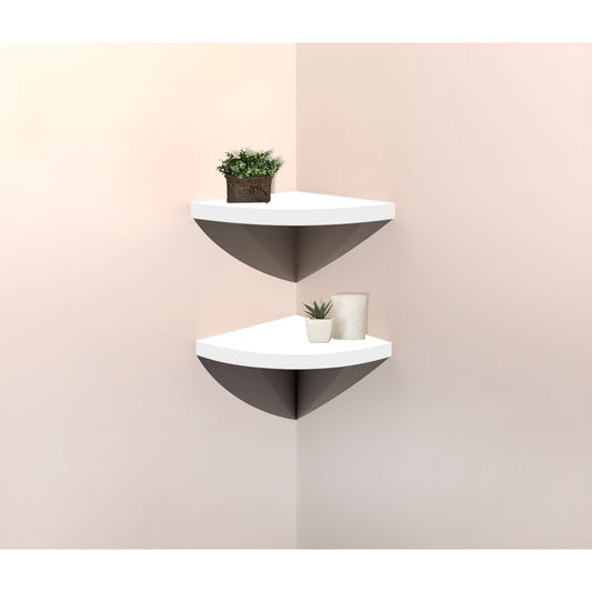 Mainstays 9.5" Black Corner Shelves, Set of 2