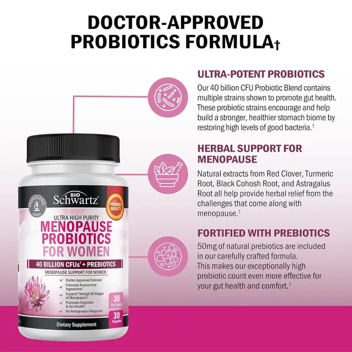 Menopause Probiotics For Women Symptom Relief (30 Cap) (Pack Of 3)